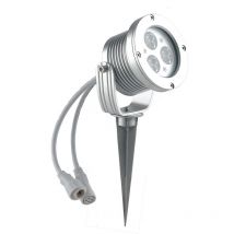 Proiettore led per esterno iride argento 9x1W 6000K (luce fredda) - Argento