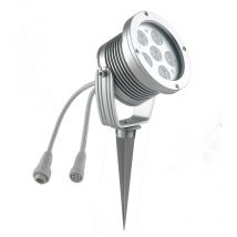Proiettore led per esterno iride argento con picchetto incluso 18x1W con funzione rgb - Argento