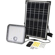 Faretto led solare solpar - 30W - 4800lm - 4000K - IP65 - Rilevatore pir - Nero