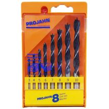 Mèche à bois pour perceuse – 8 forets – Diamètre 3 mm à 10 mm – Longueur, Type d'emmanchement, Largeur, Quantité par pack – PROJAHN