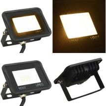 Vidaxl - Projecteur à led 10 w Blanc chaud - projecteur à led - projecteurs à led - Home & Living - Noir
