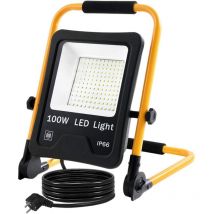 Projecteur de chantier led 100W 8500LM lampe chantier Projecteur led avec câble 3M et étanche IP66 - 100W blanc chaud Naizy