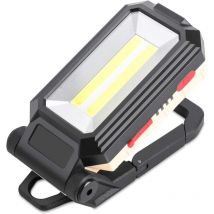 Projecteur de chantier led rechargeable avec base magnétique et crochet de suspension, 4 modes de luminosité, lampe d'inspection réglable à 180 °