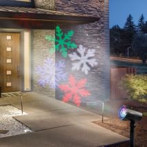 Projecteur de façade animation flocons colorés
