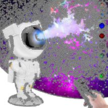 Projecteur de lumière Galaxy Star Astro Alan Tiktok Astronaut Nebula Night Lights Skylight Télécommande Minuterie et rotation à 360° Magneti