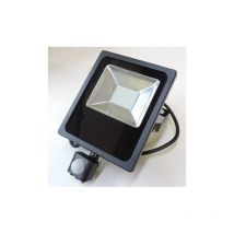Projecteur exterieur led 20W noir 184x154x47mm smd blanc naturel 4000K 1870lm 230V à detection hf 120° IK08 IP65 ultra mince ac