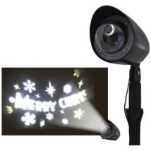 Projecteur Led Extérieur Merry Christmas – Lumière Blanche – Installation Facile – Étanche Pour Usage Extérieur – Giocoplast Natale