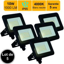 Lutece-arc - Lot de 5 projecteurs led 10W 1000 lm 4000K IP65 connexion en direct - garantie 5 ans