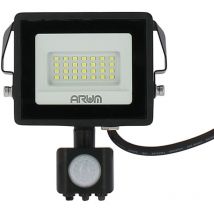 Projecteur led 20W Eq 120 w Noir détecteur de mouvement IP44 Température de Couleur: Blanc neutre 4000K