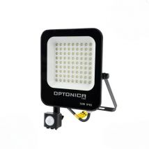 Projecteur led 50W Détecteur de Mouvement Crépusculaire Extra Plat IP65 noir - Blanc Froid 6000K - 8000K Silamp