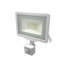 Silumen - Projecteur led Extérieur 20W IP65 blanc avec Détecteur de Mouvement Crépusculaire 120° - Blanc Neutre