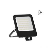 Projecteur led Extérieur avec Détecteur 100W 150lm/W IP65 Gris V1 - 110 deg - Blanc neutre - 4000K