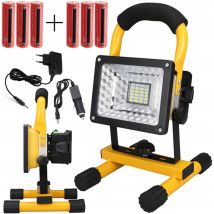 PROJECTEUR LED HALOGÈNE PORTABLE 6xBATTERIE 30W