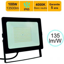 Lutece-arc - Projecteur led pro haute puissance 100W 13500lm 135lm/W 4000K IP65 - câble 1M - garantie 5 ans
