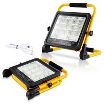 Projecteur LED Rechargeable 100W Projecteur Chantier 120000mAh Lumiere LED Sans Fil Exterieur Batterie Projecteur LED Portable Lampe de Chantier