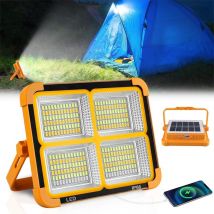 Projecteur LED Rechargeable, 200W Projecteur LED Chantier, 4 Modes LED Lampe de Chantier Étanche USB, Lumière de Travail Portable avec Panneau