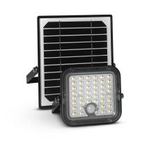 Miidex Lighting - Projecteur led Solaire - Asymétrique - 10W - 3000K - IP65 - Détecteur ir - Télécommande - Noir