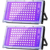 Projecteur lumière noire 100W, Luminaire UV Puissant, 395 nm, Etanche IP66, peut être utilisé pour les Soirées à la Lumière Noire, les Affiches