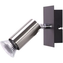 Brilliant - Applique murale argentée lampe de salon spot noir réglable G14810/76
