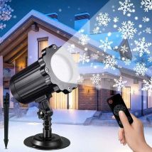 Projecteur Noel, Projecteur Flocon De Neige Lumiere Noel Exterieur Avec Télécommande Et Minuterie, Étanche Ip65 Projecteur Noel Exterieur Et Intérieur