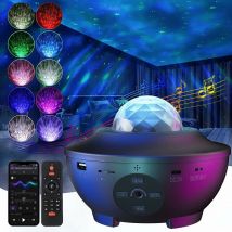 Gotrays - Projecteur, projecteur d'étoiles avec télécommande à changement de couleur, haut-parleur Bluetooth de musique, minuterie, lampe de