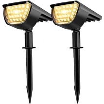 Groofoo Projecteur Solaire D'Extérieur, Lumières Solaires De Jardin, 32 Lumières Solaires Ip65 Imperméables, 3 Niveaux De Luminosité, Pour Le Jardin, 