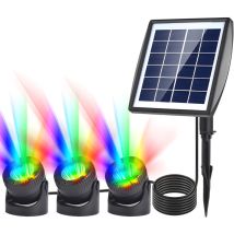 Projecteurs Solaires Led Étanche À Énergie Solaire Lumière D'Étang De Jardin 12 Couleurs Changeantes Éclairage De Pelouse Arrière-cour Lampe De 