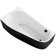 PROJEKTA L MONOLITH Corner Bath 156x77x60cm, blanc/noir