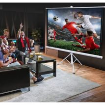 Projektionsleinwand Mit Stativ, Höhenverstellbar, Für Videoprojektoren, 84 Zoll, Format 4:3, 171 X 131 Cm (l X H), Ideal Für Heimkino Und 
