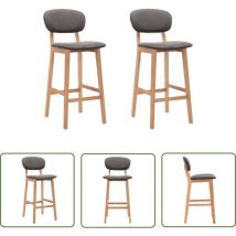 Prolenta Premium - The Living Store Barhocker 2 Stk. Hellgrau Stoff - Barhocker - Stuhl - Küche - Wohnzimmer - Büro