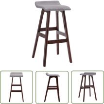 The Living Store Barhocker Hellgrau Stoff - Barhocker - Küchenstuhl - Thekenstuhl - Bar Stool - Grau