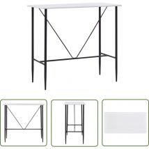 The Living Store Bartisch Weiß 120 x 60 x 110 cm MDF - Esstisch - Bartisch - Stehtisch - Weißer Tisch - Kücheninsel