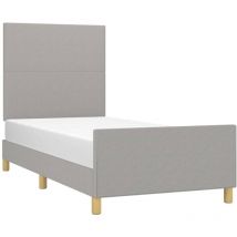 Bettgestell ohne Matratze Hellgrau 90x190 cm Stoff vidaXL