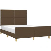 Bettgestell ohne Matratze Dunkelbraun 140x200 cm Stoff vidaXL