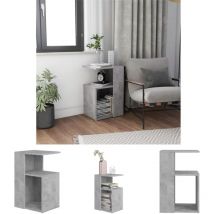 The Living Store Beistelltisch Betongrau 36x30x56 cm Holzwerkstoff - Betonmöbel - Wohnzimmerdeko - Sideboard - Nachttisch - Couchtisch