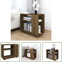 The Living Store Beistelltisch Braun Eiche 70x35x55 cm Holzwerkstoff - Beistelltisch - Wohnzimmermöbel - Nachttisch - Esszimmertisch - Holzmöbel