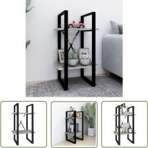 Prolenta Premium - The Living Store Bücherregal 2 Fächer Grau Sonoma 40x30x70 cm Holzwerkstoff - Bücherregal - Wohnraumorganisation