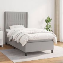 VidaXL Boxspringbett mit Matratze Hellgrau 100x200 cm Stoff