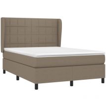 Boxspringbett mit Matratze Taupe 140x200 cm Stoff vidaXL
