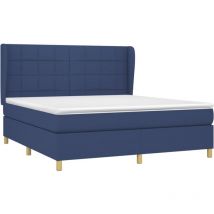 Boxspringbett mit Matratze Blau 160x200 cm Stoff vidaXL