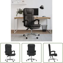 The Living Store Bürostuhl mit Liegefunktion Schwarz Kunstleder - Bürostuhl - Schreibtischstuhl - Ergonomischer Stuhl - Arbeitsplatzstuhl