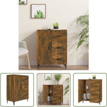 The Living Store Sideboard Räuchereiche 69,5x34x90 Cm Holzwerkstoff - Schreibtisch - Wohnzimmermöbel - Sideboard - Regal - Holzmöbel