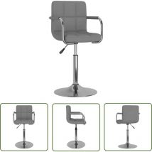 The Living Store Esszimmerstuhl Hellgrau Stoff - Esszimmerstuhl - Drehstuhl - Höhenverstellbar - Bürostuhl - Stühlchen