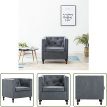 Prolenta Premium - The Living Store Sessel Grau Stoff - Eleganter Sessel - Chesterfieldsessel - Wohnzimmersessel - Bürosessel - Schlafszimmerstuhl