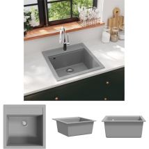 Prolenta Premium - The Living Store Granit-Küchenspüle Einzelbecken Grau - Küchenspülen & Spülbecken - Grau