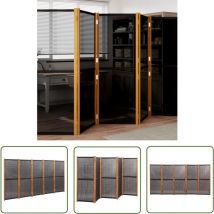 Prolenta Premium - The Living Store 5-tlg. Raumteiler Schwarz 350x180 cm - Raumteiler - Paravent - Trennwand - Akzentmöbel - Wohnzimmerdeko