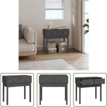 The Living Store Konsolentisch Grau 76,5x40x75 Cm Massivholz Kiefer - Holztisch - Konsolentisch - Sideboard - Wohnzimmerschrank - Esszimmermöbel