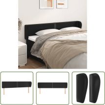 Jinlefu - The Living Store Kopfteil mit Ohren Schwarz 203x23x78/88 cm Kunstleder - Bettkopfteil - Betthaupt - Kopfteil Schwarz - Kunstleder