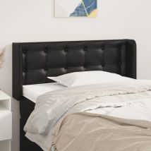 The Living Store Kopfteil mit Ohren Schwarz 103x16x78/88 cm Kunstleder - Bettkopfteil - Kopfteil - Betthaupt - Schlafzimmereinrichtung - Wohnzimmer