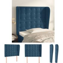 Prolenta Premium - The Living Store Kopfteil mit Ohren Dunkelblau 83x23x118/128 cm Samt - Kopf- & Fußenden - Blau